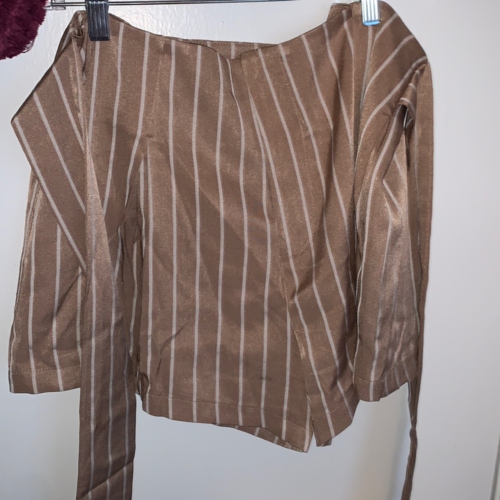 Stripped Front Tie Shorts